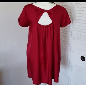 NWOT Graham & Spenser Red Silk Slip on Dress